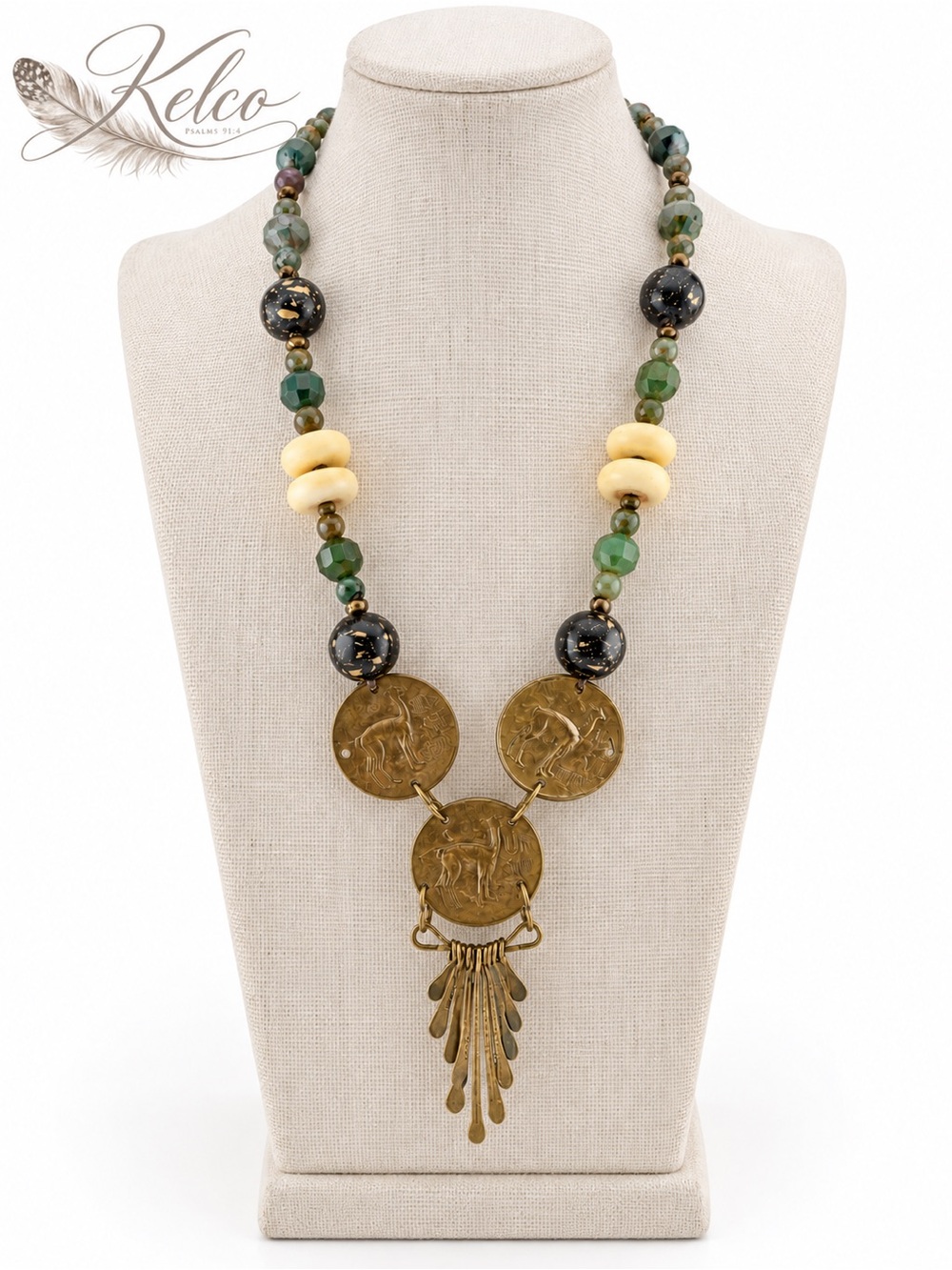 Sol de Oro Inspired Necklace — Peru | Moss Agate & Indian Agate